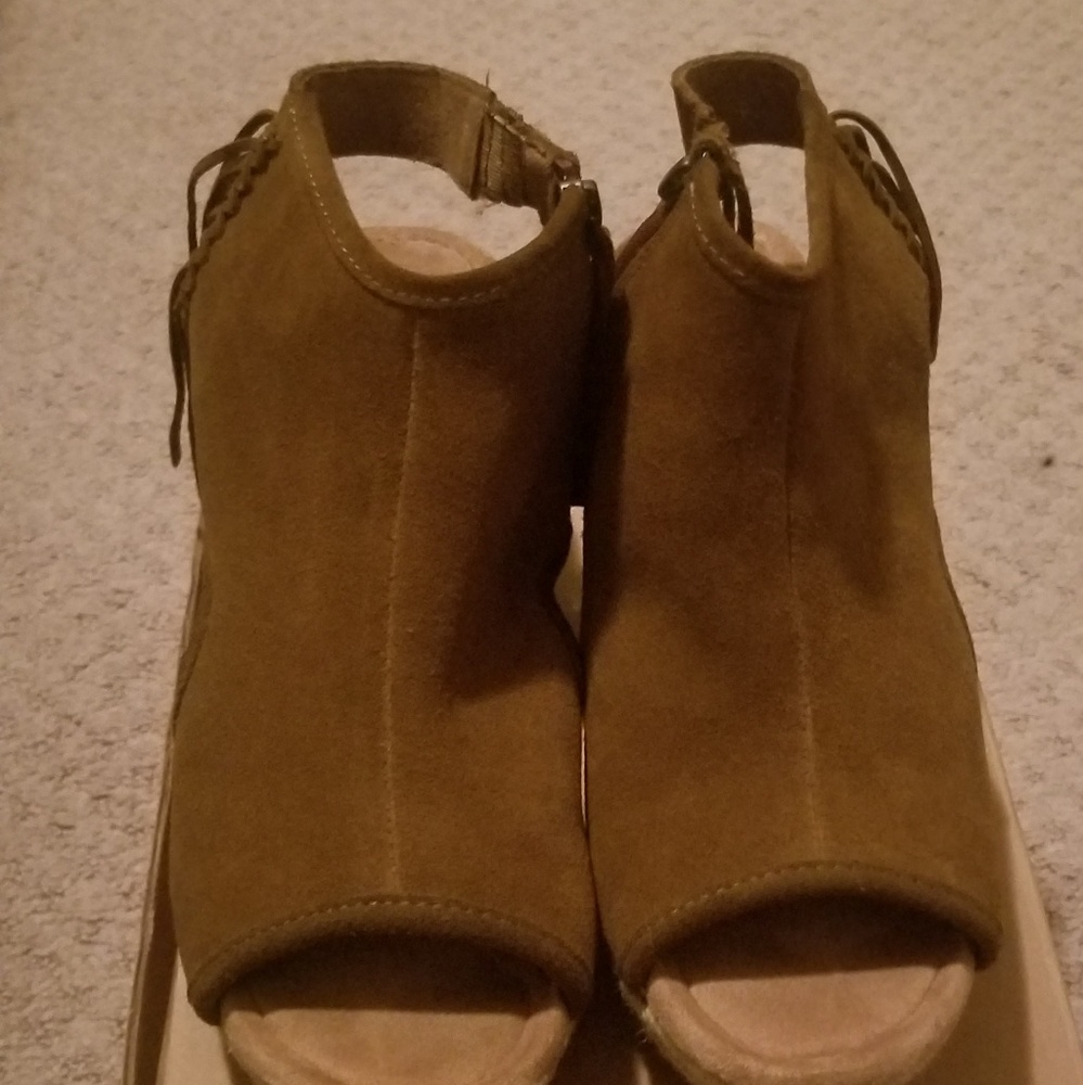 Brown wedge sandals